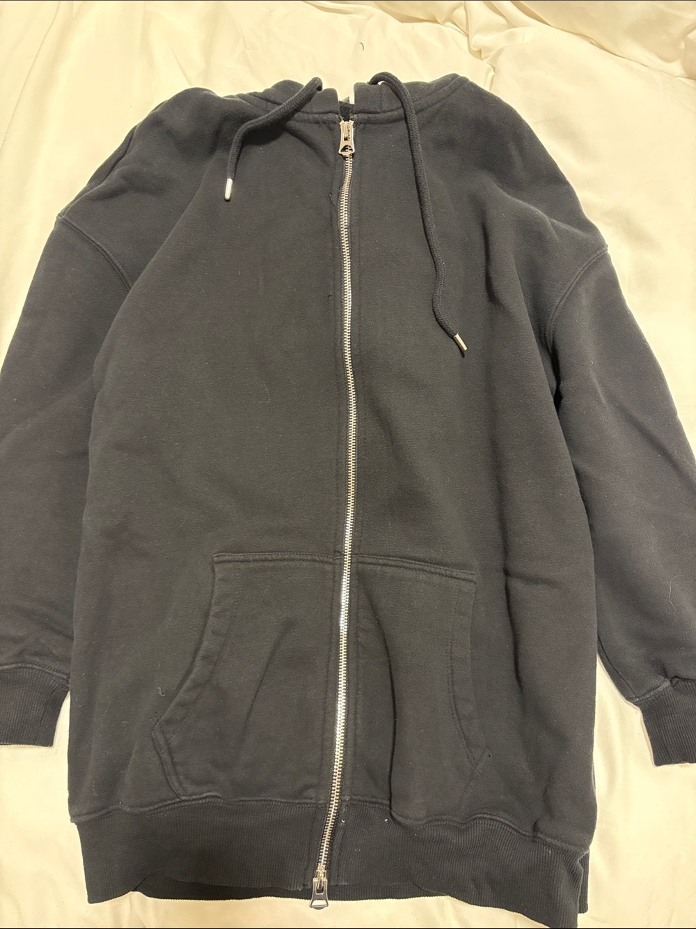 Dynamite Black Oversized Fleece Zip Hoodie